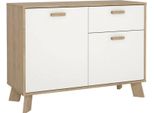 Dmora Credenza Tulo 39.1X98.7X73H Cm Bianco, Apertura Battente E Scorrevole 2 Ante