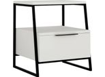 Dmora Comodino Rosita 41X45X50H Cm Bianco, Un Cassetto Apertura Scorrevole