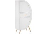 Dmora Credenza Tellier 32X60X133H Cm Bianco, Un Cassetto 2 Vani
