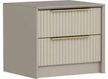 Dmora Comodino Moke 45X53X45H Cm Grigio Cemento, 2 Cassetti Apertura Scorrevole