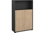 Dmora Credenza Canossa 34.3X79.6X123.6H Cm Grigio, Apertura Battente 2 Ante