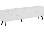 Dmora Mobile Porta Tv Olgadikiev 29.6X180X50H Cm Bianco, Apertura Battente 4 Vani
