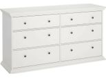 Dmora Credenza Hibaru 51.6X163.3X88.2H Cm Bianco, 6 Cassetti Apertura Scorrevole