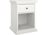 Dmora Comodino Pascal 43.3X47.8X63.4H Cm Bianco, Un Cassetto Apertura Scorrevole