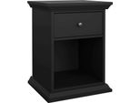 Dmora Comodino Pascal 43.3X47.8X63.4H Cm Nero, Un Cassetto Apertura Scorrevole