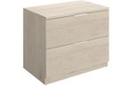 Dmora Comodino Banyan 34.2X50.3X46H Cm Marrone Rovere, 2 Cassetti Apertura Scorrevole
