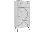 Dmora Armadio Multiuso Grande Bussola 35.6X136H Cm Bianco, Appendiabiti Un'anta