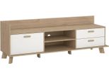 Dmora Mobile Porta Tv Agathis 51.2X181.9X61.6H Cm Marrone Rovere, Apertura Battente 4 Vani