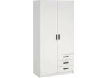 Dmora Guardaroba 2 Ante Sultani 49.8X200.4H Cm Bianco, Appendiabiti 2 Ante