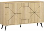 Dmora Credenza Earl 35X123X62.4H Cm Marrone Quercia, Apertura Battente 4 Ante
