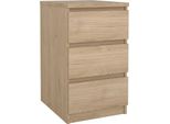 Dmora Cassettiera Accudino 40.4X50X70.1H Cm Marrone Rovere, 3 Cassetti Apertura Scorrevole