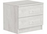Dmora Comodino Ludovic 47X54X40H Cm Bianco, 2 Cassetti Apertura Scorrevole