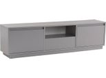 Dmora Mobile Porta Tv Morrigan 29.5X160X42H Cm Grigio Grigio, Apertura A Ribalta 4 Vani