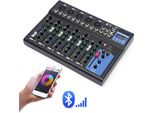 Mixer Audio A 7 Canali, Connettività Bluetooth, Equalizzatore A 3 Bande, Nero