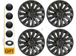 Coprimozzo Da 18 Pollici, Progettato Per Tesla Model 3, Realizzato In Resistente Materiale Plastico Abs, Nero Opaco