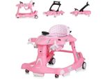 Chipolino Girello Airplane 3 In 1 Girello, Musica, Giocattolo Push-Along Rosa