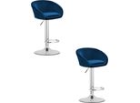 Hocker Orientale - Velluto Blu Navy / Base Cromata X 2