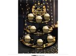Halloween Cake Stand 3 Tiers Party Decoration Scary Pumpkin Skull Designs Ghostly Atmosphere Spooky Look, Colore: Nero