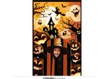Halloween Scary Clown Pumpkin Curtain Decoration Horror Party Circus Spooky Night Scary Grinning Creepy Autumn Festival, Colore: Multicolore