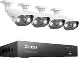 Sistema Di Telecamere Di Sicurezza Zosi, Risoluzione 5MP, Funzioni Di Rilevamento Ai, Telecamere Bullet A 4 Pezzi Da 5MP, 2T