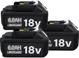 Batteria Agli Ioni Di Litio Da 18V, Capacità 6,0Ah, Display A Led, 3 Pezzi 6,0AH
