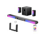Sistema Audio Surround Dolby Atmos A 9.1 Canali Ultimea Per Tv Con 2 Diffusori Posteriori, Soundbar Staccabile Con Subwoofer E Rgb, 470 W Di Potenza Di Picco