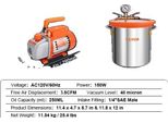 Kit Camera Del Vuoto E Pompa, Portata D'aria 3,5 Cfm, Livello Di Vuoto 40 Micron, Potenza 150W, 5 Galloni