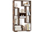 Libreria Costway 120 Cm, Scaffale In Piedi, Scaffale Multiuso In Legno, Scaffale Portaoggetti Con 9 Scomparti, Protezione Antiribaltamento, Marrone
