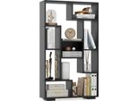 Costway 120Cm Libreria, Scaffale In Piedi, Scaffale Multiuso In Legno, Scaffale Portaoggetti Con 9 Scomparti, Protezione Antiribaltamento, Nero