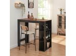 Tavolo Da Bar 'Danderyd' Banco Bar 120 X 60 X 106 Cm Con 3 Ripiani Look Nero/Noce