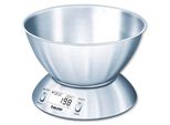 Beurer Bilancia Da Cucina Fino A 5Kg 1Gparte Tara Lcd Ciotola 1,5 Litri Acciaio Inox Ks 54