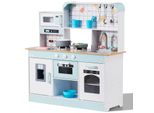 Cucina Giocattolo Per Bambini Vevor, Set Di Cucina Giocattolo In Legno Con Luci E Suoni, Cucina Per Bambini Con Gelatiera, Forno, Lavello, Microonde, Frigorifero E Accessori Per Utensili E Frutta