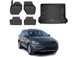 Set Di Tappetini E Fodere Per Il Bagagliaio Omac Per Volvo XC60 2008-2017 In Gomma Nera 5X