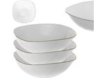 Kadax Ciotola In Vetro Bianca, Insalatiera, Set Di 3 Ciotole, Quadrata, Bianca, Ciotola Per Cereali Utilizzabile In Microonde, Ciotola Da Portata Per Insalate, Zuppe, Antipasti, Frutta