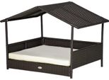 Cuccia Per Cani, Design Resistente Alle Intemperie, Confortevole Zona Notte, Marrone