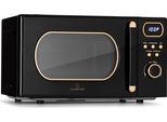 Klarstein Mikrowelle mit Grill, 800 Watt Mikrowelle Klein, 3-in-1Edelstahl-Mikrowelle Schwarz, Kleine 20 Liter Mikrowelle mit Auftau- und Pizzafunktion, Drehteller, Platzsparend, Einfach zu Bedienen
