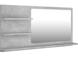 Vidaxl Specchio Da Bagno Grigio Cemento 90X10,5X45 Cm Materiale A Base Di Legno