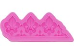 Stampo Per Fondente In Silicone, 3X Giglio Araldico, Circa 18X7,5X1 Cm