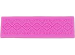 Stampo Per Fondente In Silicone, Motivo Pizzo A Quadretti - Quadrato, Oblungo, Circa 16X4,5X0,4 Cm