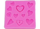 Stampo Per Fondente In Silicone, 11X Cuori, Circa 8,6X7,9X1,2 Cm