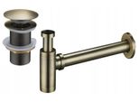 Mexen Semisifone Per Lavabo Rotondo Con Tappo Clic-Clac, Senza Troppopieno, Ottone Antico- 7991050-40