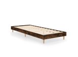 Vidaxl Struttura Letto Senza Materasso Rovere Fumé 75X190 Cm Materiale A Base Di Legno