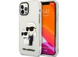 Karl Lagerfeld Klhcp12Mhnkctgt Custodia Rigida Trasparente Per Iphone 12/12 Pro 6,1 Gliter Karl&Choupette