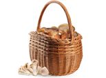 Cestino In Vimini Kadax Per Funghi, Cestino Ovale Per La Spesa, Robusto Cestino Da Picnic Con Manico (Marrone, 41X25X44Cm)