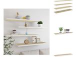 Vidaxl Mensole Galleggianti 4 Pz. Rovere E Bianco 90X23,5X3,8 Cm Mdf - Mensole A Muro