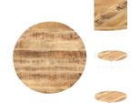 Vidaxl Piano Da Tavolo In Legno Massiccio Di Mango Rotondo 25-27 Mm 60 Cm - Piani Da Tavolo