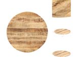 Vidaxl Piano Da Tavolo In Legno Massiccio Di Mango Rotondo 15-16 Mm 50 Cm - Piani Da Tavolo