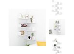 Vidaxl Mensole Angolari A Parete 2 Pz. Bianco 40X40X50 Cm Materiale A Base Di Legno - Mensole A Muro