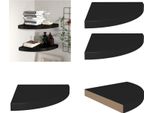 Vidaxl Mensole Galleggianti Ad Angolo 2 Pezzi Nero 35X35X3,8 Cm Mdf - Mensola A Muro - Mensole A Muro - Mensola A Muro Galleggiante - Mensola A Muro Galleggiante