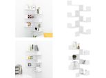 Vidaxl Mensole Angolari Da Parete 2 Pz. Bianco 40X40X50 Cm Materiale A Base Di Legno - Mensola A Muro - Mensole A Muro - Ripostiglio A Muro - Mensole A Muro